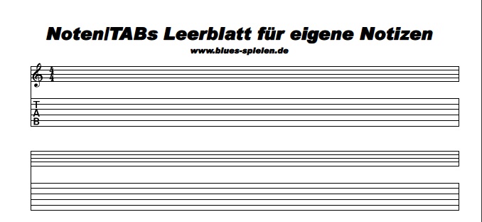 Noten Tabulatur Leerblatt Gratis Download Tabs Notenblatt Kostenlos